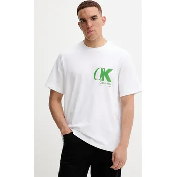 Pánské tričko Bavlněné tričko Calvin Klein LV04RD823G bílá 00X, vel. S