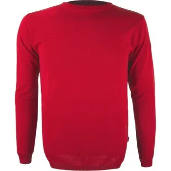 Pánský svetr Kama pánský pletený Merino svetr 4101 104 - červená M