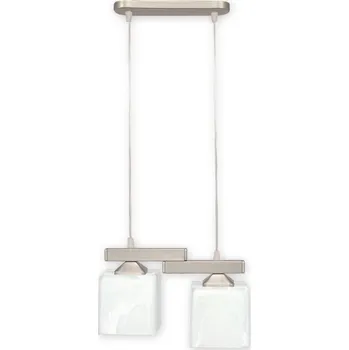 Svítidlo Lemir Závěsné svítidlo na lanku O1062/W2 SAT Kostka závěs 2, matný chrom