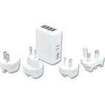 Ecolite XJ4U-USB USB dobíječka, 4xUSB, 4 typy zástrček