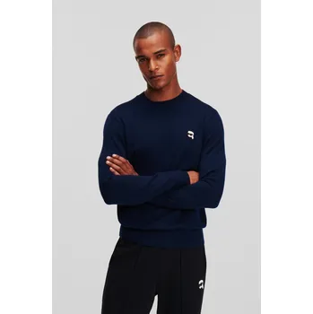 Pánský svetr SVETR KARL LAGERFELD IKONIK 2.0 MERINO SWEATER BLACK