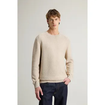 Pánský svetr SVETR WOOLRICH MARLED CREWNECK WHITE PEPPER MOULINE