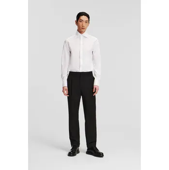 Pánské kalhoty KALHOTY KARL LAGERFELD CASUAL WOOL BLEND PANTS BLACK
