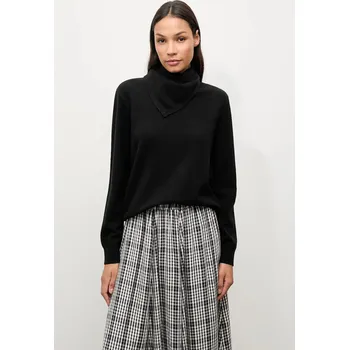Dámský svetr Svetr z merino vlny se šátkem Answear.LAB dámský, černá barva WA25-SWD029 99X, vel. XS