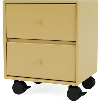 Noční stolek Montana, Noční stolek Drift na kolečkách hořčičně žlutý - Formadore