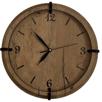 Hodiny Li-Go "Kruh" Dřevěné hodiny 32/50 cm Provedení rámu, povrchu: dub světlý, rozměr obrazu: 32 cm