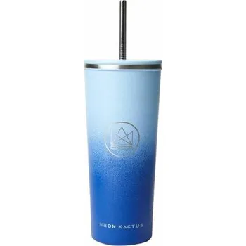 Termohrnek Designový nerez pohár, 710 ml, Neon Kactus, modro-modrý
