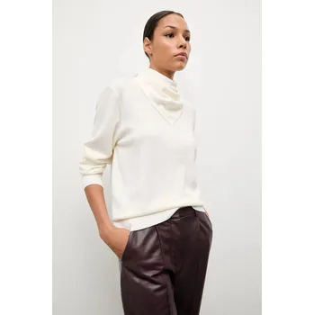 Dámský svetr Svetr z merino vlny se šátkem Answear.LAB dámský, béžová barva WA25-SWD023 01X, vel. M