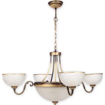 Svítidlo Lemir Závěsné svítidlo na řetězu O2084 W6 PAT Sato lustr 4 ramenný patina