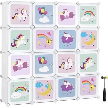 Houseland Dětská modulární skříň Jefra, jednorožci