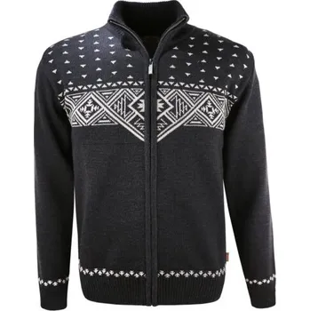 Pánský svetr Kama pánský pletený Merino svetr 4065 111 - tmavě šedá M