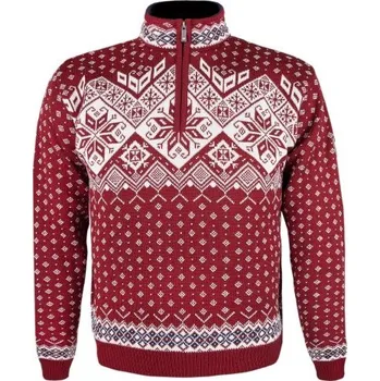 Pánský svetr Kama Merino svetr 4082 124 - tmavě červená L