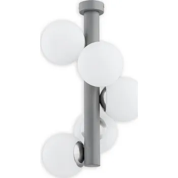 Svítidlo Lemir Stropní svítidlo O2815 W5 SZA Ente lustr 5 ramenný, šedá matná + nikl