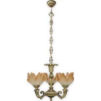 Svítidlo Lemir Závěsné svítidlo na řetězu 673/W3 Pegaz lustr 3 ramenný, patina