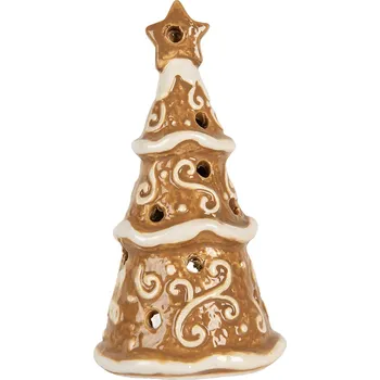 Svícen Clayre & Eef - Keramický svícen na čajovou svíčku CHRISTMAS TREE 6CE2361