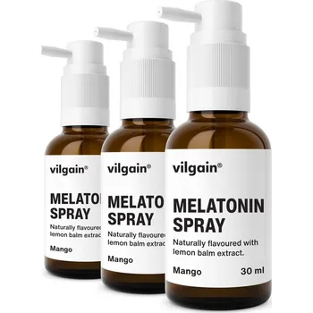 Přírodní produkt Vilgain Melatonin ve spreji – 3× mango 30 ml