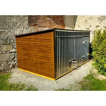 klec pro psa Kotec pro psa 3x2m - barva tmavý ořech - oplechování rohů