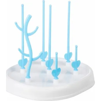 Odkapávač na nádobí Univerzální sušička, odkapávač na láhve a dudlíky - skládací - modrá. bílá