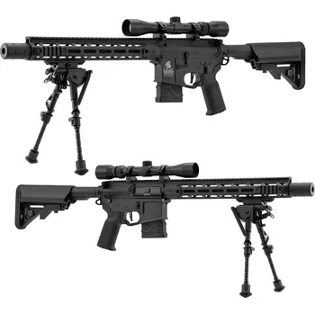 Airsoftová zbraň Lancer Tactical Airsoftová zbraň LT-32 DMR (Gen.2) + dvojnožka + optika + 2x zásobník - černá