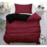 TOTÁLNÍ MASAKR CEN ! BAVLNĚNÉ OBOUSTRANNÉ POVLEČENÍ 140x200/70x90 cm - ČERNO - VÍNOVÉ