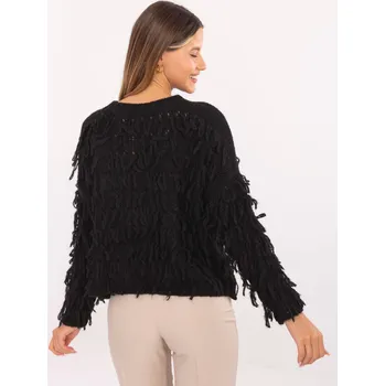 Dámský svetr Sweater-MI-SW-2008.86-black RUE PARIS černá | krémová 3405585
