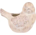 Ptáček - na květiny, magnesium, vzor květin, imitace dřeva