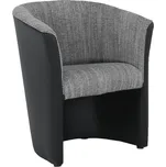 Klubové křeslo, ekokůže černá / látka šedá, CUBA