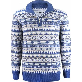 Pánský svetr Kama dětský Merino svetr 1016 127 - denim S