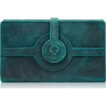 Paolo Peruzzi Dámská velká vintage kožená peněženka Paolo Peruzzi; zelená