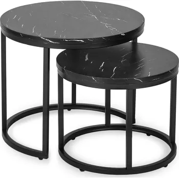 Konferenční stolek JAKS Sada 2 konferenčních stolků Mauro černý mramor