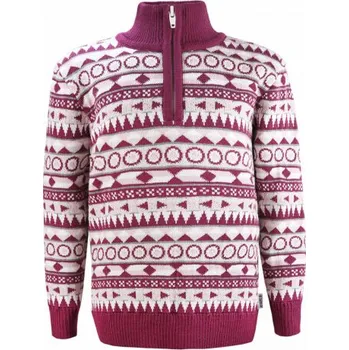 Pánský svetr Kama dětský Merino svetr 1016 144 - purpurová L