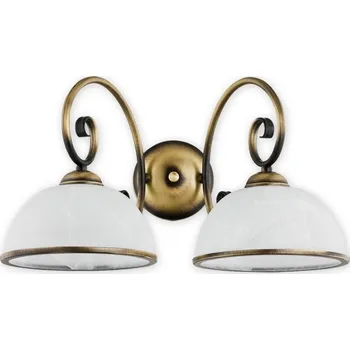 Svítidlo Lemir Nástěnné svítidlo O2491 K2 PAT Indra nástěník 2 ramenný, patina