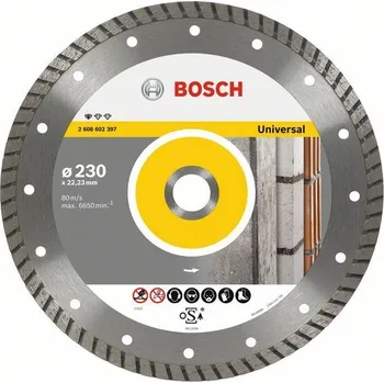Řezný kotouč BOSCH Diamantový rezací kotouc Standard for Universal Turbo 230 x 22,23 x 2,5 x 10 mm