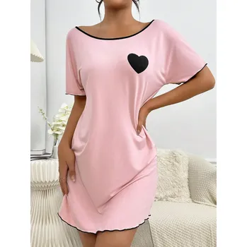 Dámská noční košile Růžová noční košilka Barva: Růžová, Velikostní tabulka: S