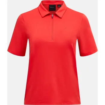 Dámská košile POLOKOŠILE PEAK PERFORMANCE W COMFORT ZIP POLO BRILLIANT RED/BLACK/