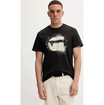 Pánské tričko Bavlněné tričko G-Star Spray G logo pánské, černá barva, s potiskem, D26833-D101 D26833.D101 99X, vel. XL