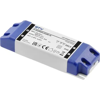 LED páska GTV LED trafo LD-ZASPROPLUS20W-30 LED napájecí zdroj, AC220-240V/DC12V, 20