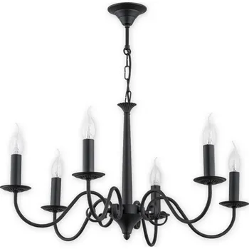 Svítidlo Lemir Závěsné svítidlo na řetězu O2896 W6 CZA Asti lustr 6 ramenný, černá ma