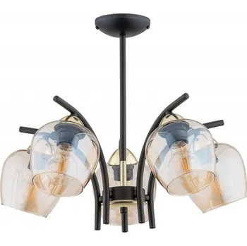 Svítidlo Lemir Závěsné svítidlo na tyči O3075 W5 CZA + ZL Maral lustr 5 ramenný, matn