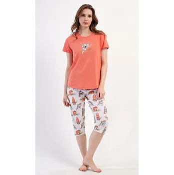 Dámské pyžamo Dámské pyžamo kapri Koala - oranžová - M