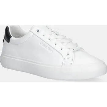 Pánská móda Kožené tenisky Calvin Klein LACE-UP SNEAKER LTH CK HW0HW02673 bílá 00X, EUR 41