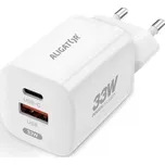 Aligator CHPD0020 - Rychlonabíjecí adaptér GaN PD 33W USB-A + USB-C bílá