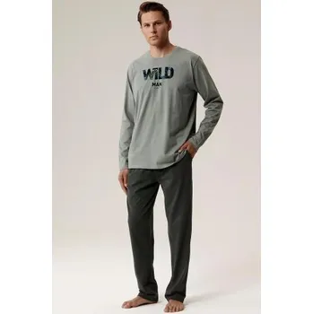 Pánské pyžamo Pánské pyžamo Atlantic NMP-392 - bavlna Zelená 2XL