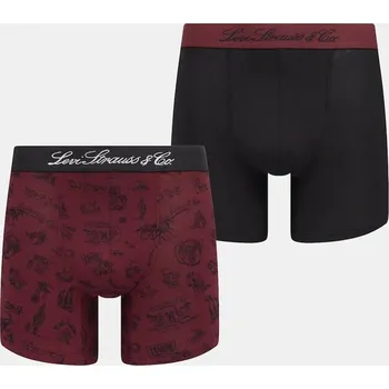 Pánské spodní prádlo Boxerky Levi's 2-pack 37149.1183 burgundské 83A, vel. M