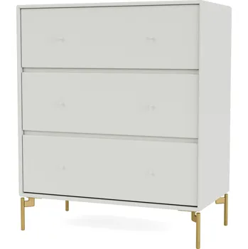Komoda Montana, Komoda Carry na mosazných nožkách světle šedá - Formadore