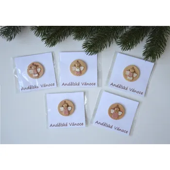 Vánoční dekorace Keramický andílek - Andělské Vánoce růžové