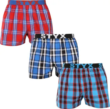 Trenýrky 3PACK pánské trenky Styx sportovní guma vícebarevné (3B110810) XXL Možnost vrácení zboží ZDARMA do 120 dnů!