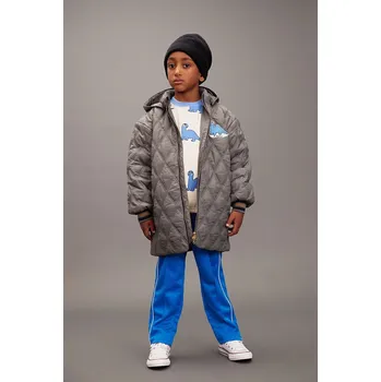 Dětská bunda Mini Rodini Dino šedá barva, 25710103 90X, vel. 80-86