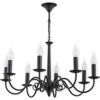 Lemir Závěsné svítidlo na řetězu O2898 W8 CZA Asti lustr 8 ramenný, černá ma