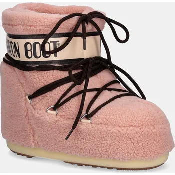 Dámská zimní obuv Sněhule Moon Boot MB ICON LOW FLEECE růžová barva, 80D1409700 J001 80D1409700.J001 30X, EUR 42/44